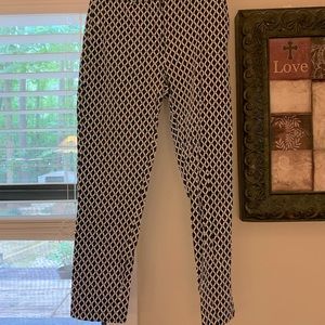 H&M navy / white cropped slacks